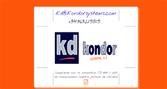 Desktop Screenshot of kondorsystems.com